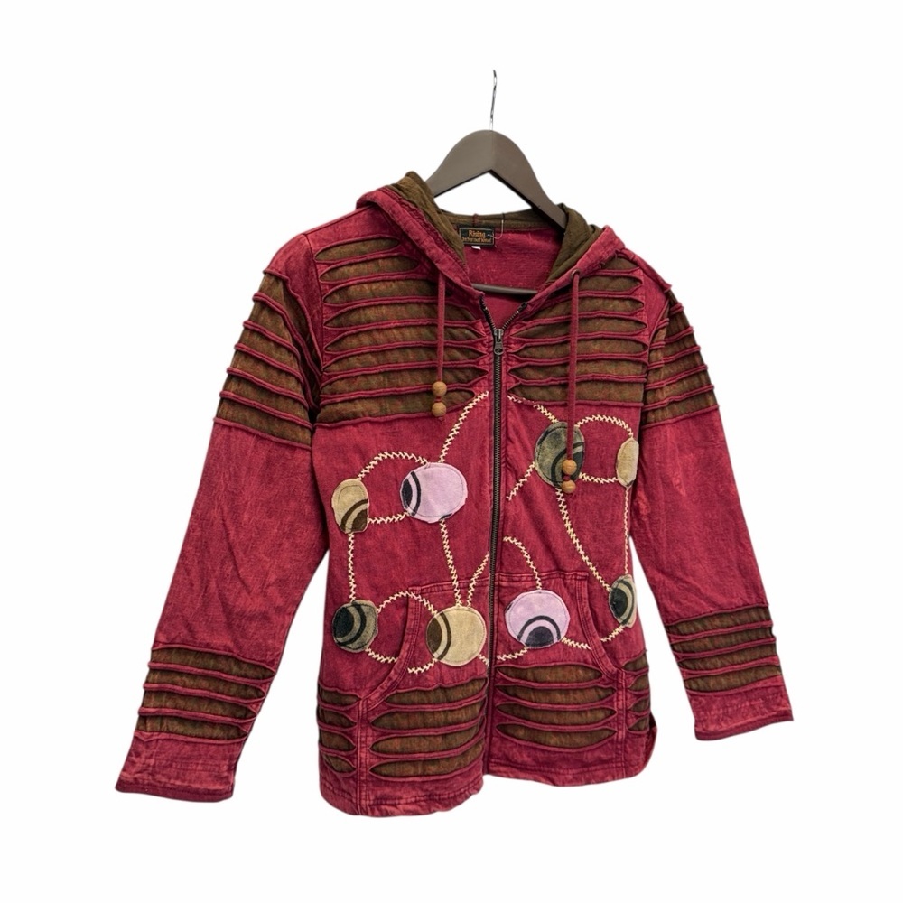 Rising International Red Full Zip 100% Cotton Hoodie Size M - Picture 5 of 9